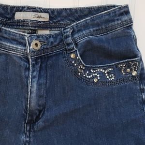 Chico's Platinum Embellished Jeans